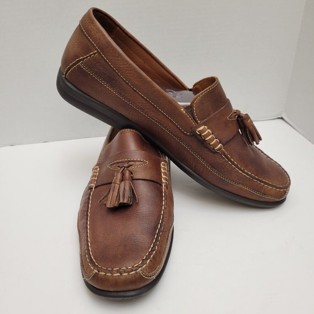 Johnston & Murphy Sheepskin Loafers 11.5M Locklin 25-3982 Tassels Foam Insoles